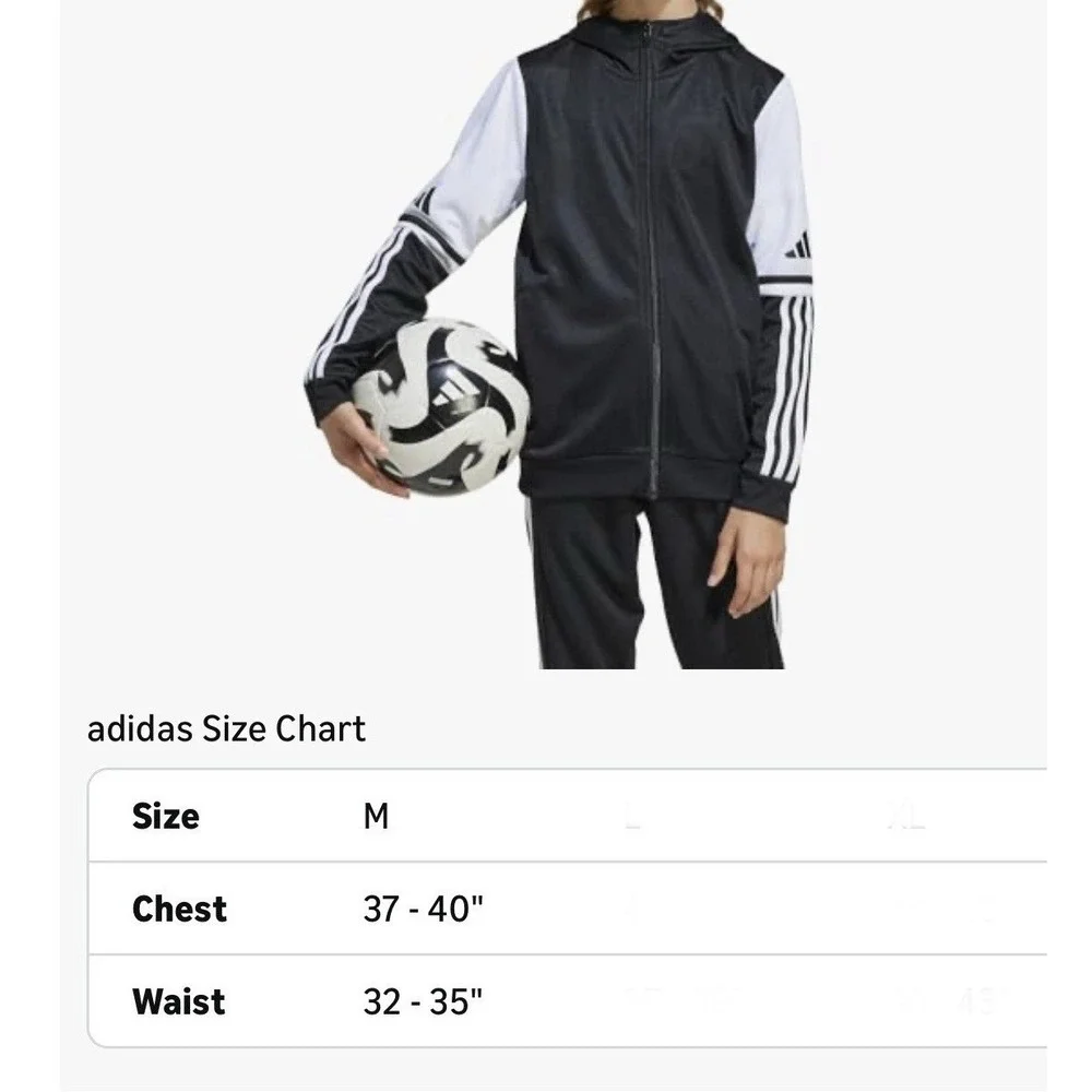 Adidas JD4800 Kids Soccer Track Top Jacket Navy White Aeroready Size M‎